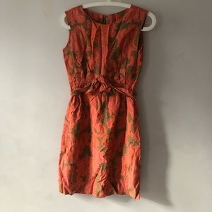 Vintage 60s shift dress small paisley w/ bow waist